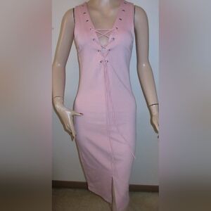 Light Pink Bodycon Midi Dress from Revamped Large New With Tags
